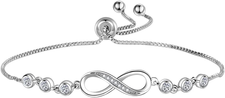 925 Sterling Silver Bracelets for Women Teens, Love Heart Charm Chain Bracelet Bangle Fashion Jewelry Gifts