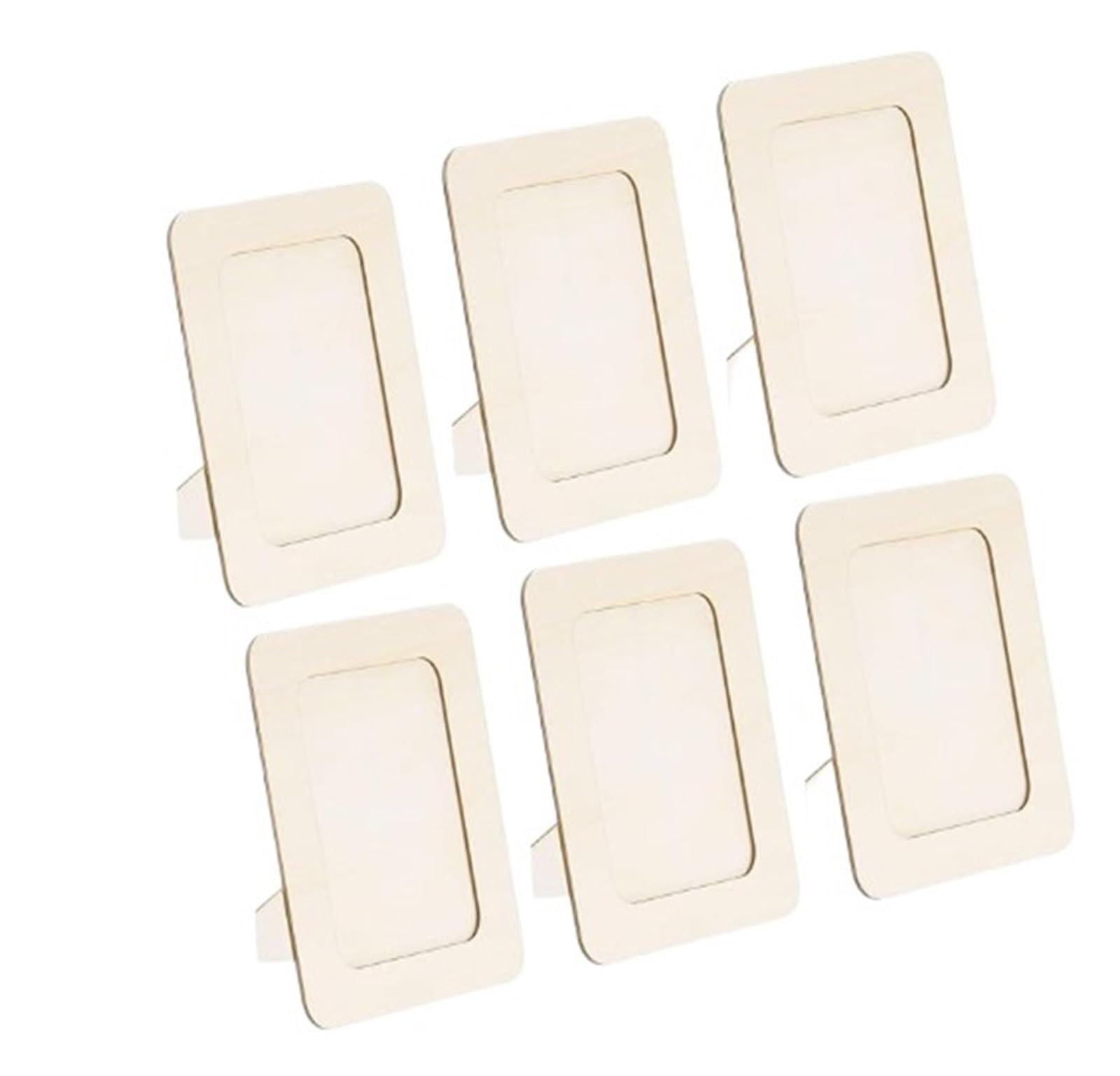 Wooden Picture Frames 12/30pcs Wood Craft Photo Frames DIY Wooden Unfinished Standing Decorations(30pcs)
