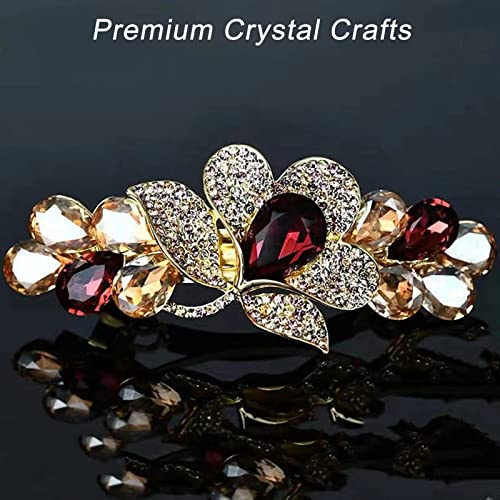 Barrette à cheveux strass et cristal pour dompter vos mèches avec élégance en rouge - 2