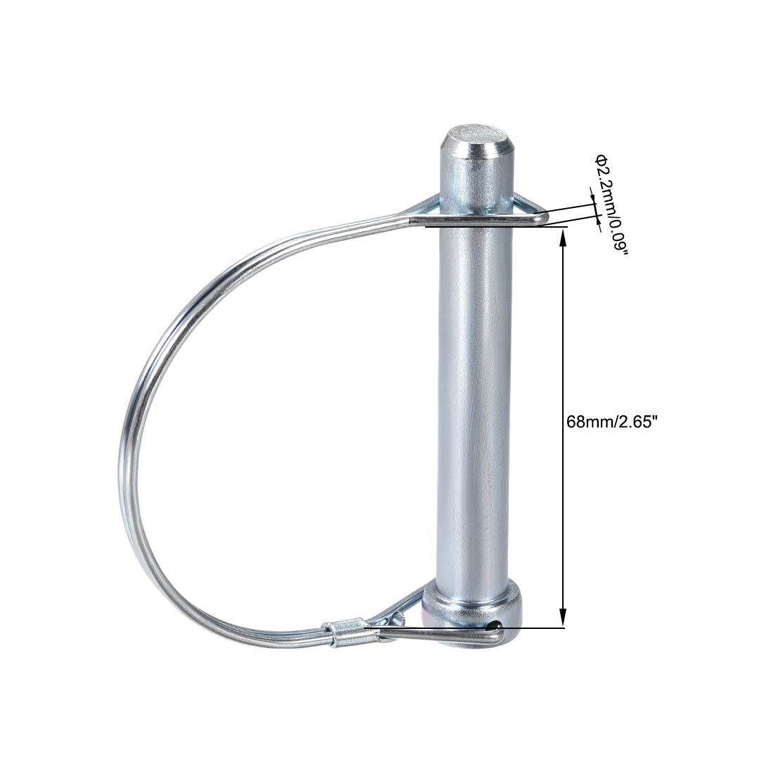sourcing map Pasador de Bloqueo de Eje, 12 mm x 80 mm Pasador Acoplador con Arco Redondo, Pasador de Seguridad para Remolques Agrícolas Vagones Césped Jardín, 5 Piezas
