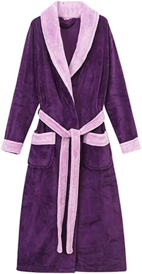 Bathrobe Men's Autumn and Winter Thicken Warm Flannel Robe Men's Long Men's Large Size Pajamas Home Service(3XL Code)