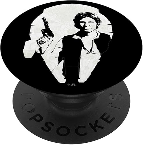 Star Wars Millennium Falcon Han Solo Silhouette Fill PopSockets PopGrip agarre intercambiable para teléfonos y tabletas