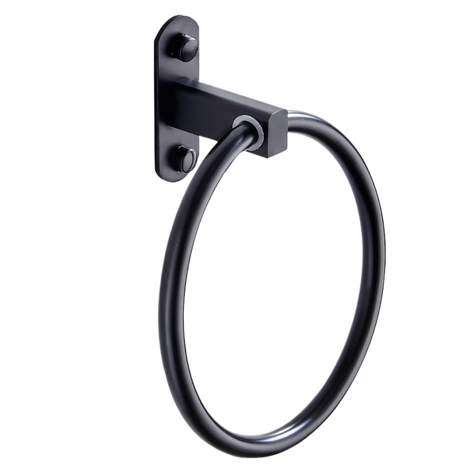 Black Hand Towel Rings Holder Aluminum Round Bar Washroom Wall Mounted Bath Hanger Rack Shelf Bathroom Accessories Easy Maintenance