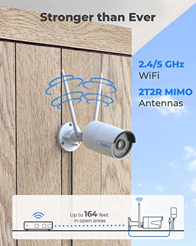 Reolink Security Camera Outdoor, 4Mp Plug-In Wifi Security Cameras System For Home, 2.4/5Ghz Wifi, Night Vision, Ip66 Waterproof, Smart Person/Vehicle Detection, Works With Google Assistant, Rlc-410W #TOP3