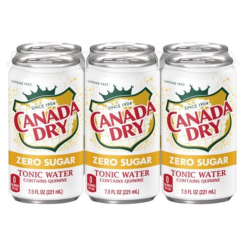 Canada Dry, Tonic Water, Zero Sugar, 6 Pack, 7.5 Ounce