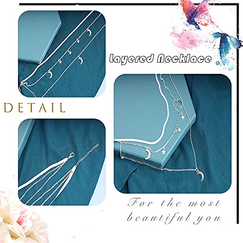Sttiafay Collana con ciondolo Boho Moon Star