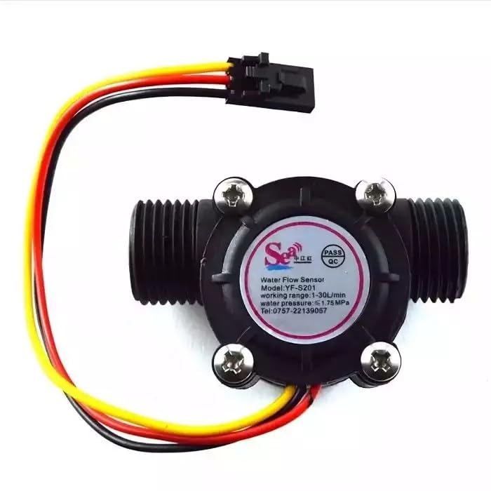 EmbeTronicX Water Flow Sensor (Sea) YF-S201 Flowmeter G1/2 1-30L/min Black 5-24V - ChipTronicX-image-36