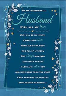 Heartfelt Wishes Sentimental Birthday Card Husband - Regal Publishing, Blue, 9 x 6 inches