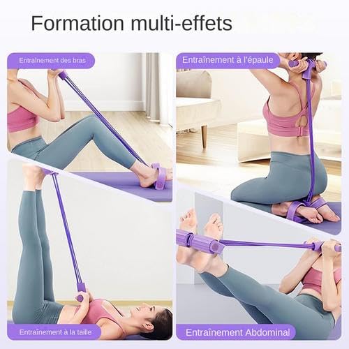 Corda di tensione per pedale, estrattore per pedale, estensore per allenamento con 6 tubi con cinghia per yoga, estensore per sollevamento pesi, cinghia per yoga, corda di tensione per allenamento