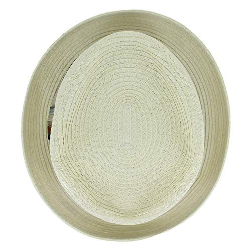 Image of Belfry Men /Women Summer Straw Pork Pie Trilby Fedora Hat in Blue, Tan, Black