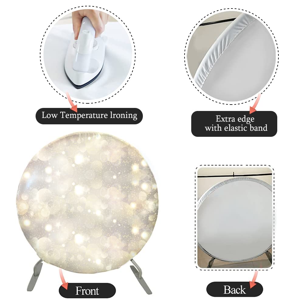 Sfondo Fotografico Rotondo 2m Glitter Bianco E Oro - Per Feste, Compleanni E Decorazioni, Diametro 200cm - Foto 9
