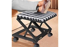 Foldaway Comfort: Ergonomic Adjustable Pedi Stool with Footrest