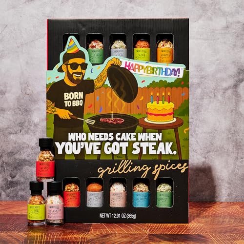 Image of Smokehouse by Thoughtfully, Gourmet Ultimate Grilling Spice Set with Birthday Wrap, Includes 20 BBQ Seasonings & Rubs Like Chili Garlic, Italian, and Cajun, Gift for Him, Dad, or Grill Lovers