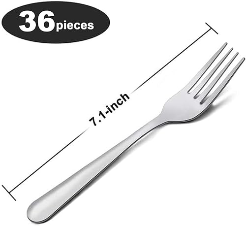 Miniatura 29 de Unokit Juego de 24 tenedores de cena de acero inoxidable, 24 tenedores plateados (7.1 pulgadas), juego de 24 tenedores, tenedores de cubiertos