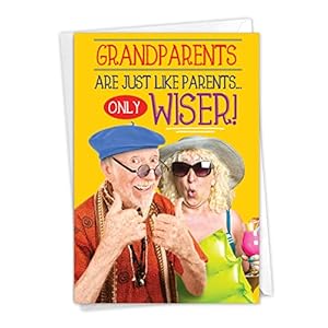 Nobleworks funny grandparents day paper card with 5 x 7 inch with envelope 1 card grandparents are like parents c7628grg  urban country home decor