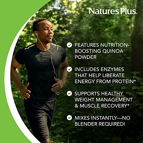 Natures Plus Organic Pea Protein - 1.1 lbs, Vegan Drink Powder - High Energy Protein Powder, Hunger Suppressant, Muscle Builder, Promotes Heart Health - Non-GMO, Vegetarian, Gluten-Free - 25 Servings - Image 4
