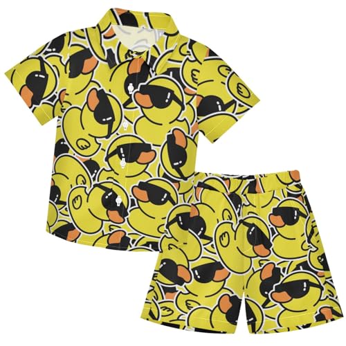 Image of visesunny Little Boys Short Sleeve T-Shirt Beach Shirts for Kids Casual Shorts Set Summer Clothes Outfits