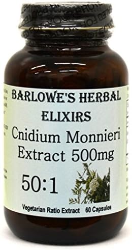 Barlowe’s Herbal Elixirs Cnidium Monnieri Extract 50:1-60 500mg VegiCaps – Stearate Free, Bottled in Glass!