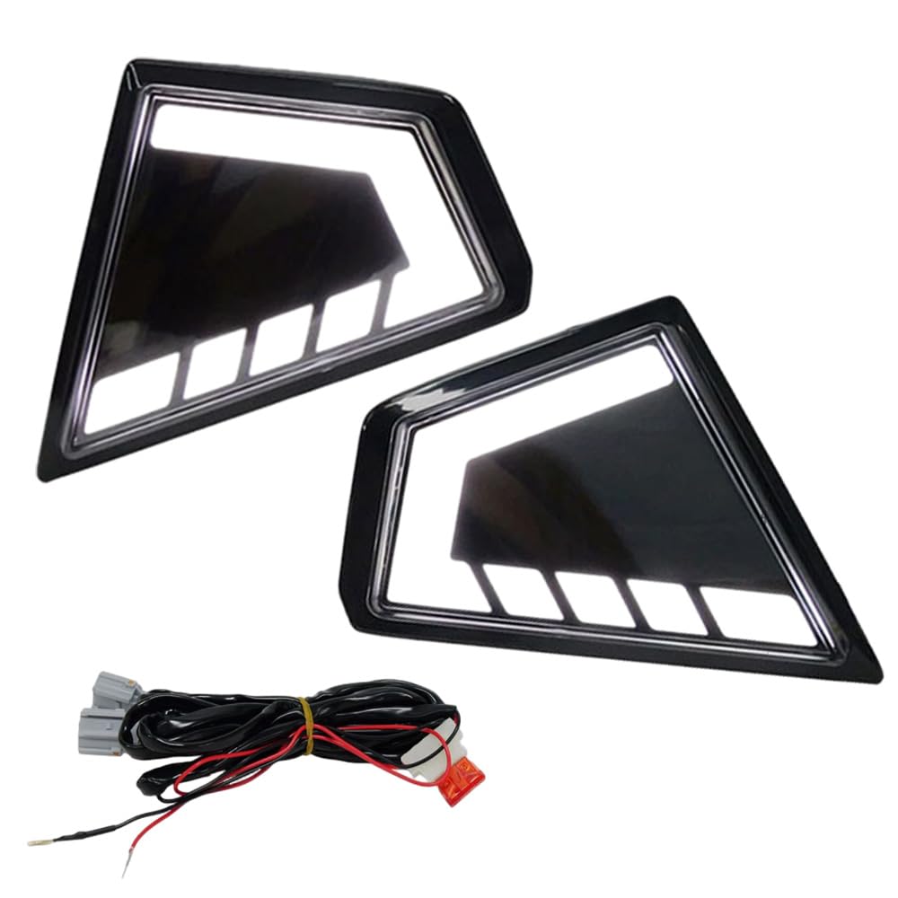 Riloer DRL Luz diurna LED parachoques escaneo dinámico 1 juego modelo A | Compatible con Toyota Hilux Travo Overland 2026, luz LED DRL, doble color blanco/ámbar