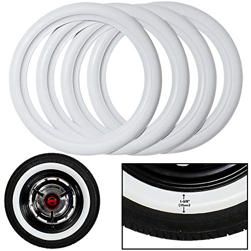 Firestone tire style R17 x4 White sideWall Tire Insert Trim Portawall Set of 4 Wheels, Tires
