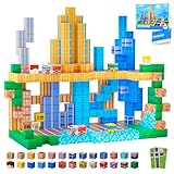 SILYMOLY Magnetic Blocks, Modern City Edtion, Magnetic Building Cubes Boys & Girls Toys Age 3-5 4-8 5-7 Sensory Gift for Kids，Magnets Cubes，Upgraded STEM Gift, 1.2 Inches,