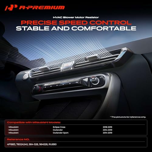 Image of A-Premium Front HVAC Blower Motor Resistor Compatible with Mitsubishi Outlander 2014-2019, Outlander Sport 2014-2019, Eclipse Cross 2018-2019 - Replace# 7802A240