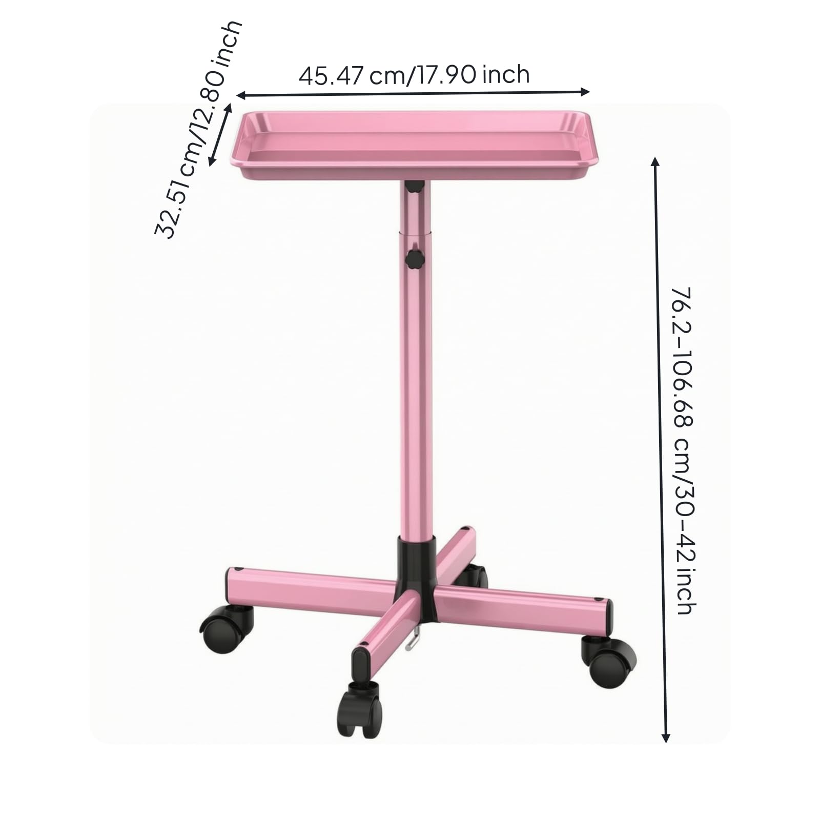 Organizador para Salon con Superficie Trabajo Rectangular y Base Giratoria con Ruedas para Equipos Pequenos en Entornos Cuidado Personal