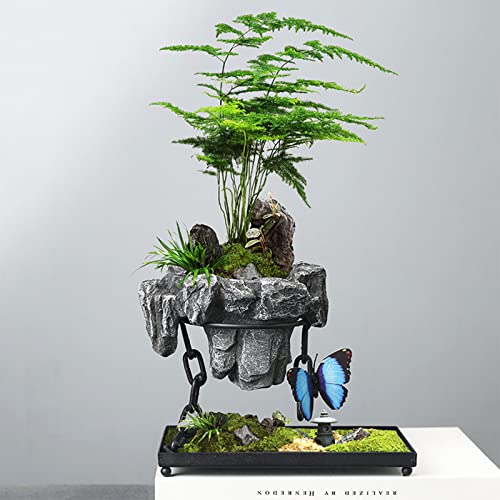 Pot de fleurs à suspendre solide avec sa chaîne en fer de décoration moderne - 7