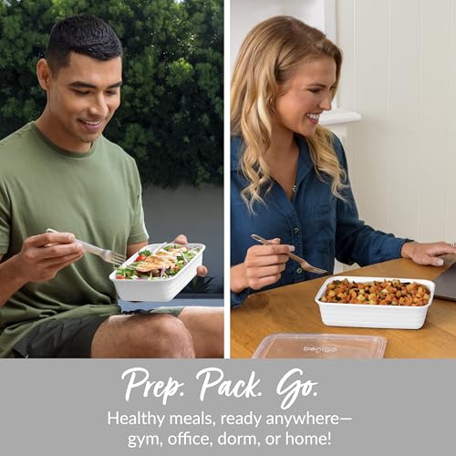 Image of Bentgo Prep 1-Compartment Meal Prep Containers with Lids, 20 Piece Set