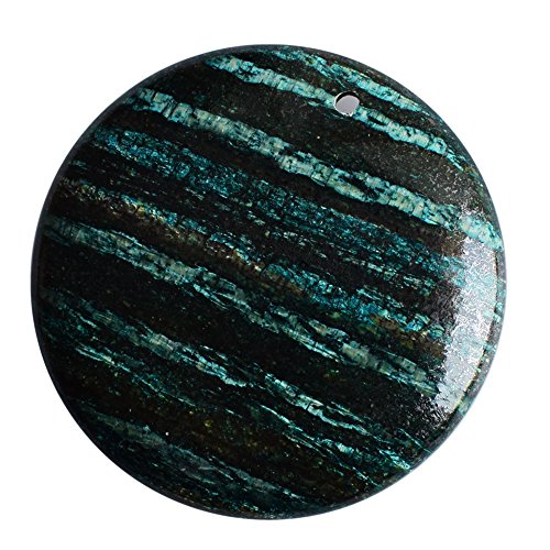 Gemme jaspe sédiments marins 45x7mm ronde, pierre précieuse dos plat