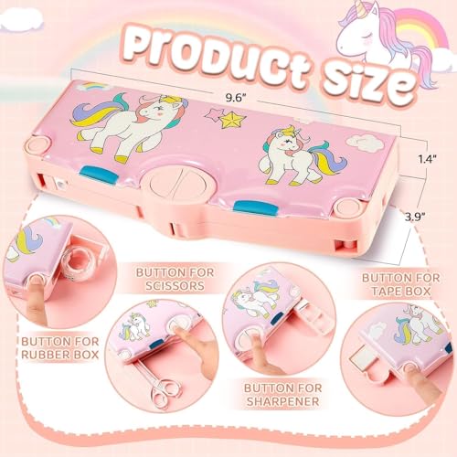 Image of DEOXY Plastic Multifunctional Pencil Box for Boys,Unicorn,Kids for Boys & Girls,Magnetic Box for,Pop Up(KBX-7068B)