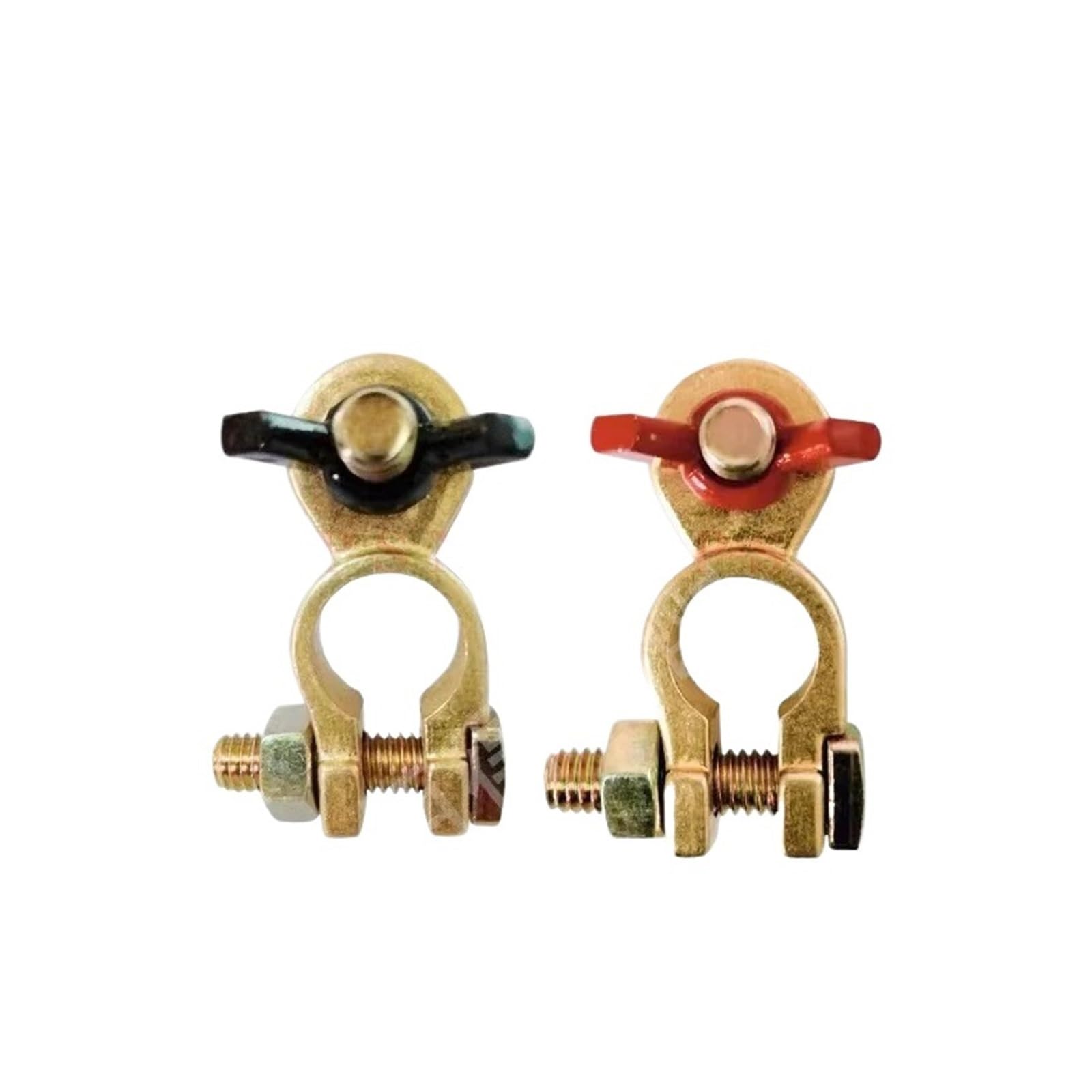 Connettore per morsetto terminale batteria Connettore terminale batteria for auto Batteria negativa positiva Morsetti batteria a sgancio rapido Connettore in ottone for auto universale(2Pair)