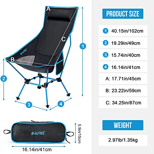 G4Free 2Pack Lightweight Portable High Back Camp Chair の商品画像 2
