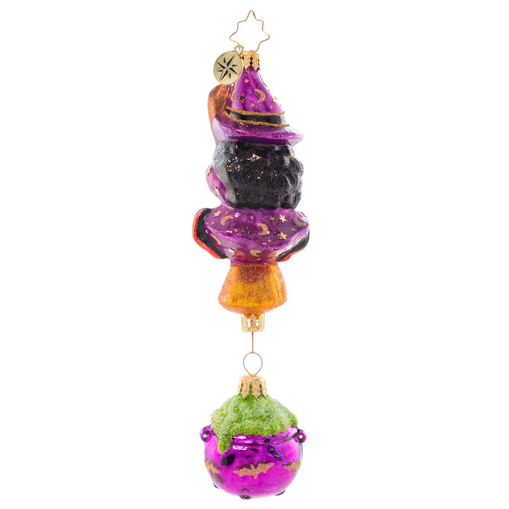 Christopher Radko Hand-Crafted European Glass Halloween Christmas Tree Decorative Ornament, Witchy Woman