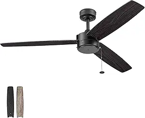 Prominence Home 51466-01 Journal Ceiling Fan, 52, Matte Black
