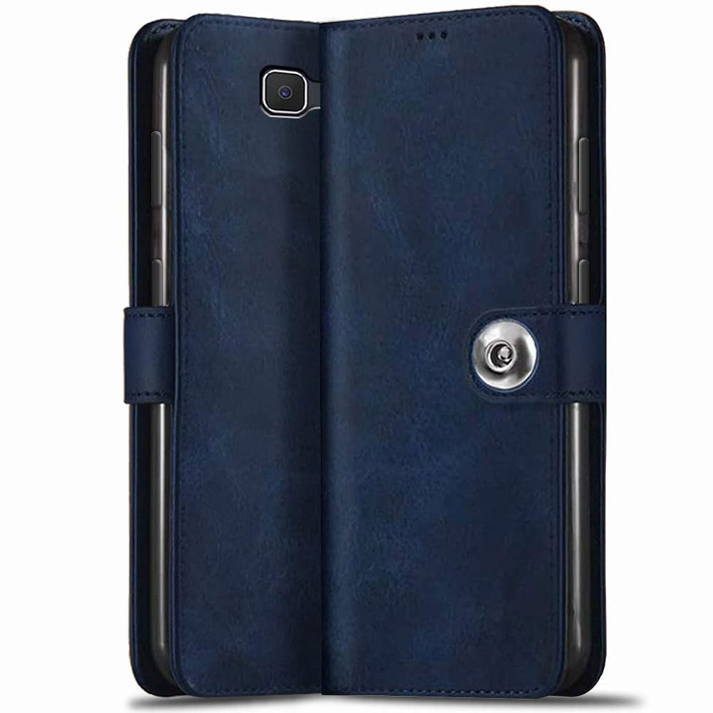 TheGiftKart Flip Back Cover Case for Samsung Galaxy J7 Prime / On7 Prime/On Nxt | Genuine Leather Finish | Inbuilt Pockets & Stand | Flip Back Cover for Samsung Galaxy J7 / On7 / On Nxt (Blue)