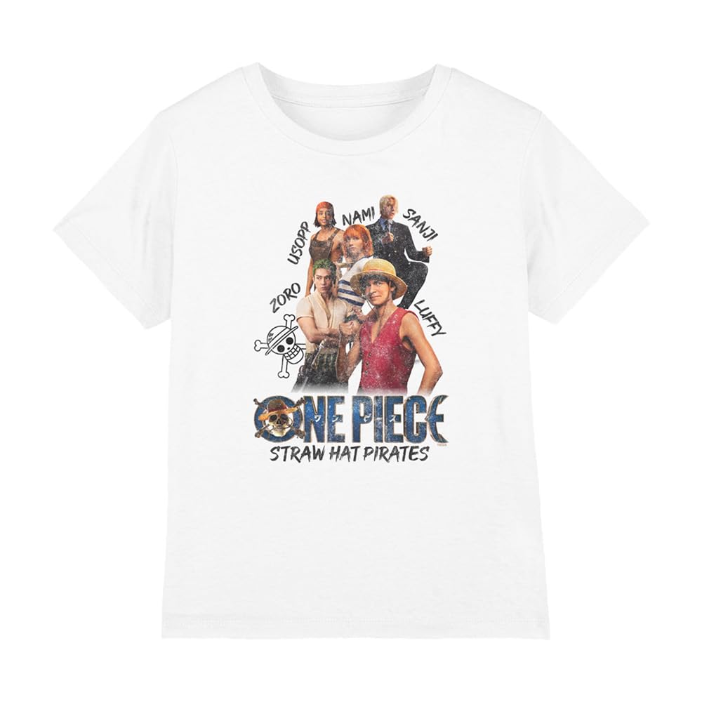 Netflix One Piece Straw Hat Pirate Kids T Shirt White Unisex