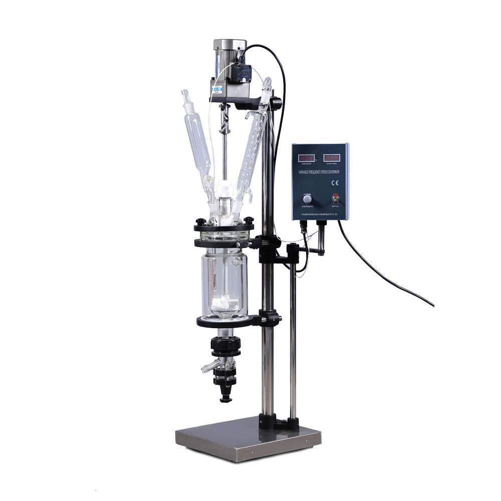 Chemilabor - Reacciones químicas Reacciones Químicas Doble Capa Cylindrical 1L Glass Jacket Type Reactor Chemical Reaction Unit