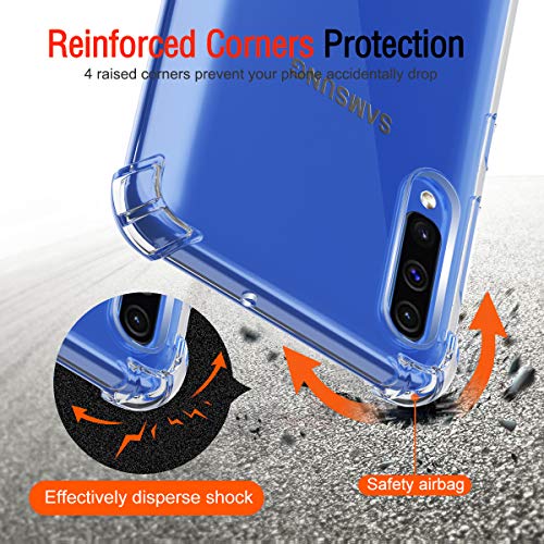 Image of Lustree Back Cover Transparent Case Compatible with Samsung Galaxy M30 | Clear + TPU Case with 4 Corner Air Cushion Protection & Camera Protection | Slim& Stylus Cover