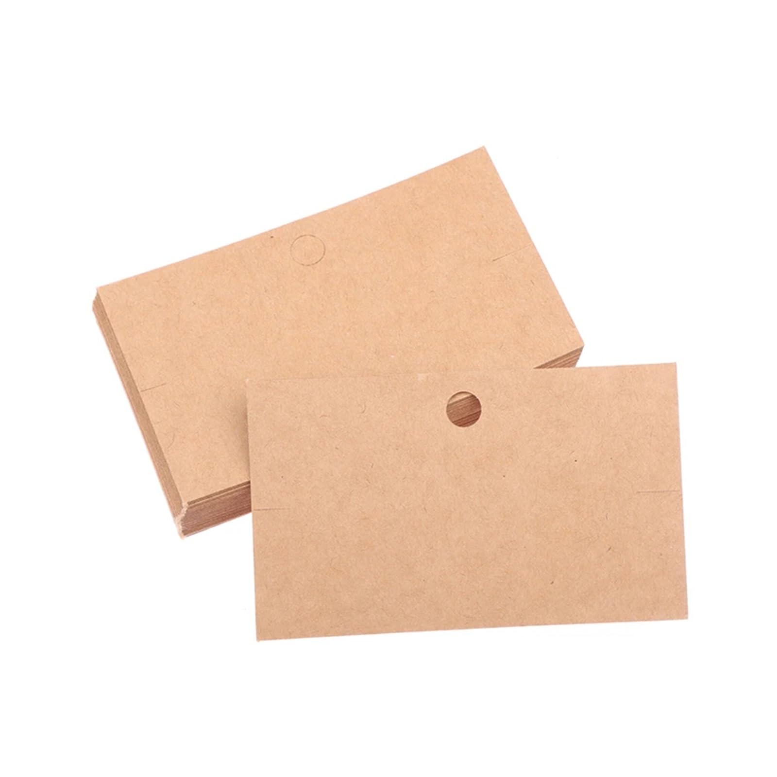 Earrings Necklace Display Cards, Earring Cards 400Pcs Multicolor Kraft Cardboard Holder For Jewelry Display(Brown)