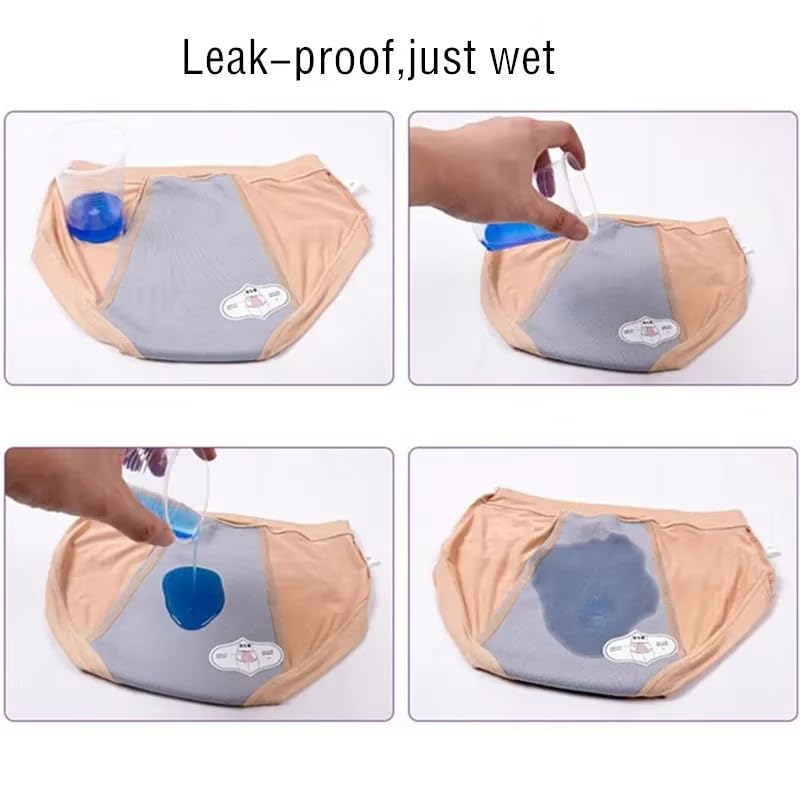 Women'S Menstrual Cotton Briefs Soft Period Panties Absorbent Underwear Leak Proof Crotch Heavy Flow Postpartum Panty Breathable Knickers Sporty 6Pcs Multicolor 8Xl
