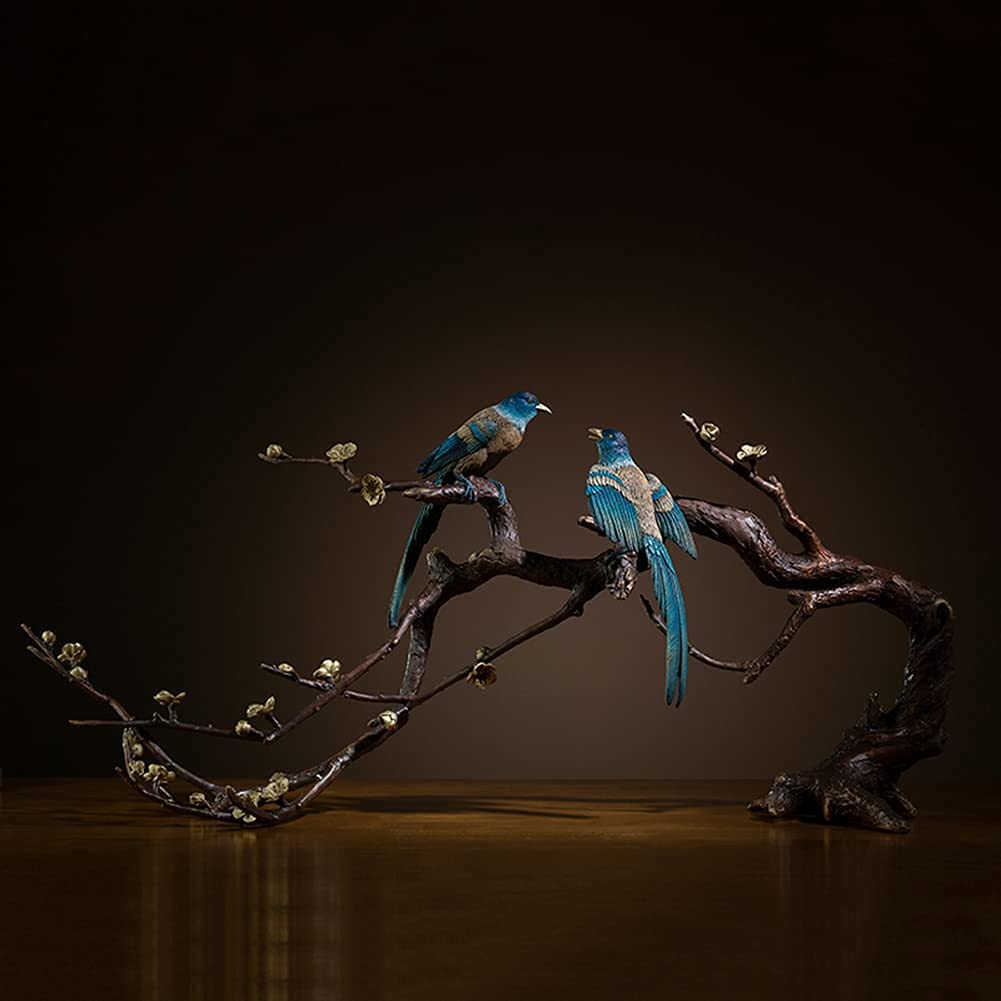 Amazon.co.jp: 彫刻工芸品カササギ彫刻像手芸モデル装飾家の装飾銅 