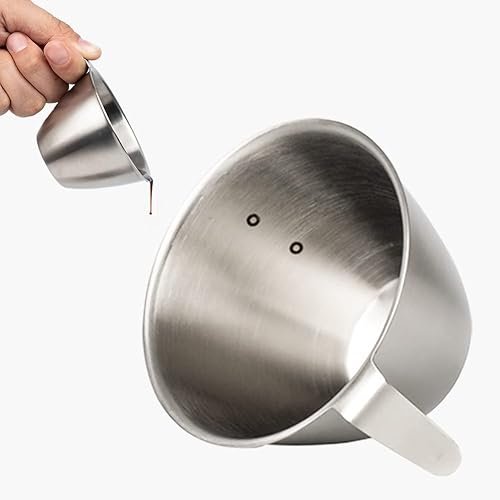 Miniatura 3 de Vasos de chupito de café expreso de 2 onzas, taza medidora de café espresso con asa e Insdie Mark de acero inoxidable para barista, cafetería,