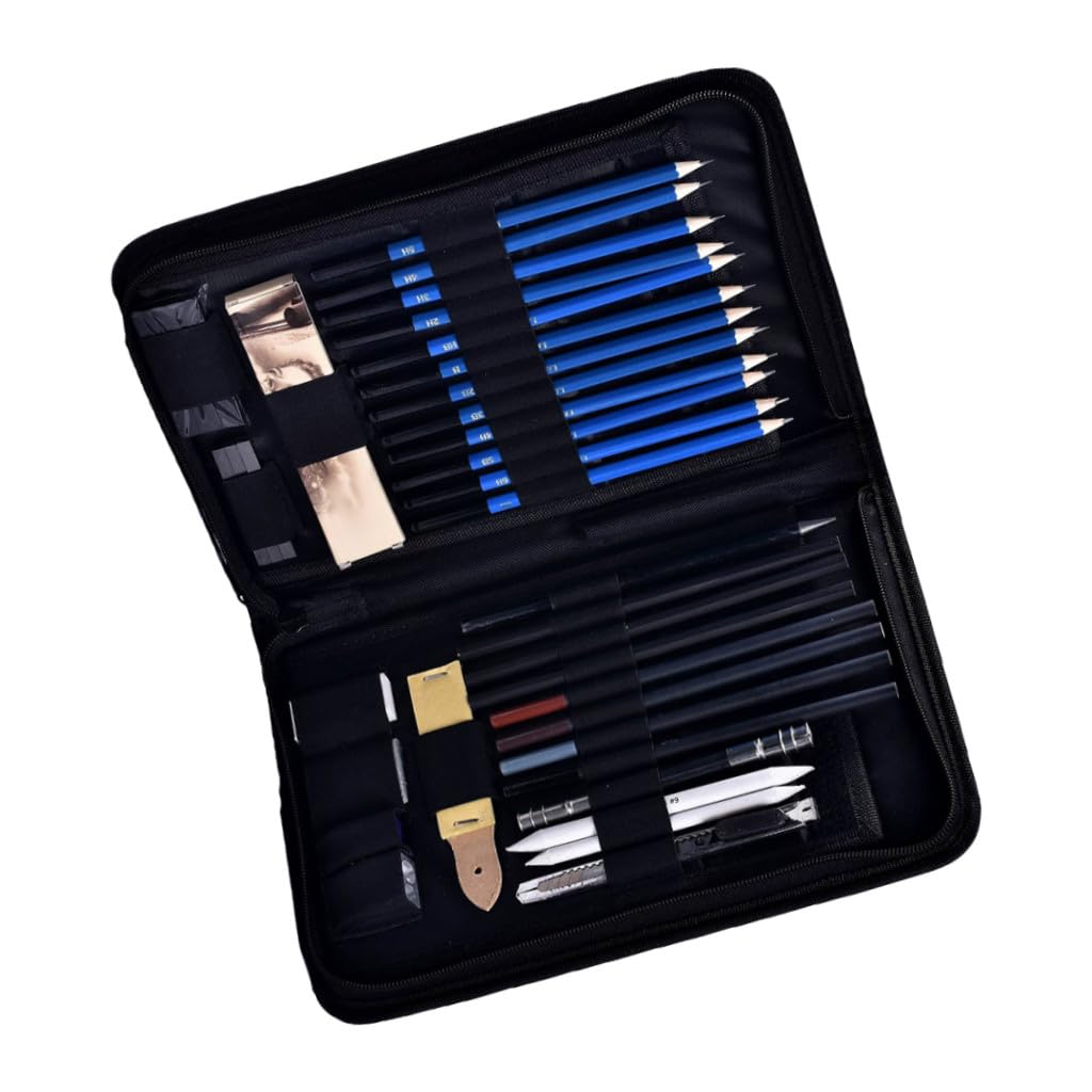 40pezzi Matite Da Disegno Professionale Kit Completo Di Forniture Artistiche Per Schizzi e Disegni Adatto Per Studenti e Artisti Di Tutte Le Età Con Borsa Portatile e Accessori