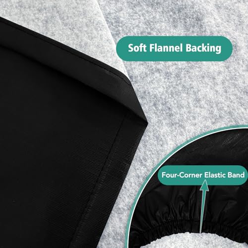 LUSHVIDA 6 Packs Vinyl Tablecloths with Flannel Backing for 6ft Rectangle Folding Table Cloths - Waterproof Plastic Picnic Table Covers with Elastic Corners, 30x72 inch, Black - Image 7