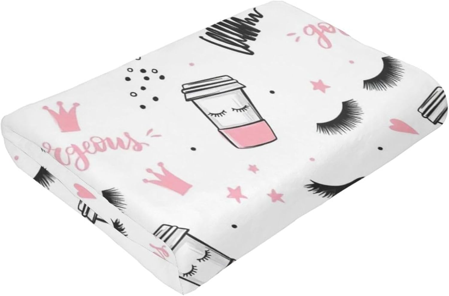 Lashes Mascara Coffee Cup Blanket Super Soft Flannel Blanket Comfy Cozy Throw Blanket Couch Lightweight Blankets for Living Room Bedroom 80"x60"