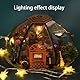WYFCR Puppenhaus Miniatur mit Möbeln, Idee DIY hölzerne Miniatur Haus Kit mit LED-Licht, Haus, Bücherregal Dekoration, kreative Raum, gewächshaus zubehör,Geburtstagsgeschenke für Jungen Mädchen