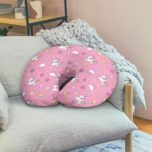 Image of Cartoon Horse Nursing Pillow Cover Soft Neutral Breastfeeding Pillow Slipcover Durable Removable Nursing Pillow Case for Baby Boy Girl