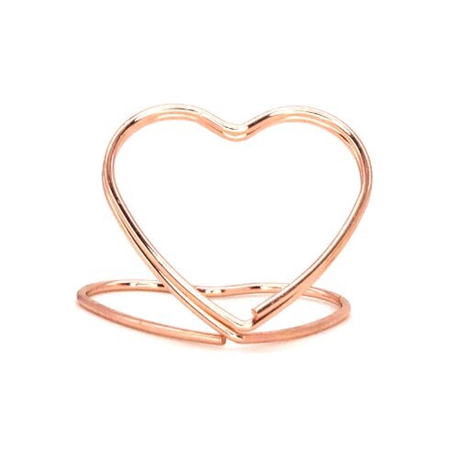 BMKGODN card stand， 10pcs, Love Heart - Metal Place Card Holders for Weddings, Birthdays, Graduations, Decor and Party Favor(Rose Gold 10pcs)