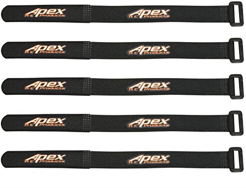 Apex RC Products 5 Pack 16mm x 200mm Straps for Lipo Battery or Camera Straps 3040